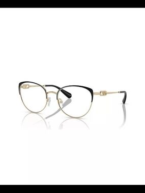 Emporio Armani Black and Gold Cat-Eye Optical Frames